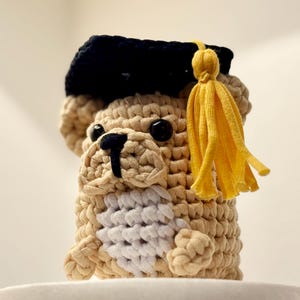 Tiny Graduation Cap Amigurumi Crochet (The Woobles) Handmade Plushie Toy Stuffed Animal Gift for Kids Cute Adorable Plush