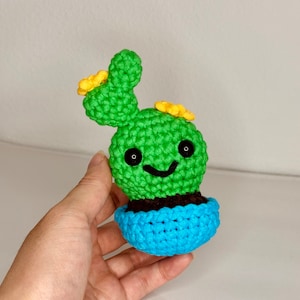 Cactus Flower Amigurumi Crochet (The Woobles) Handmade Plushie Toy Stuffed Animal Gift for Kids Cute Adorable Plush