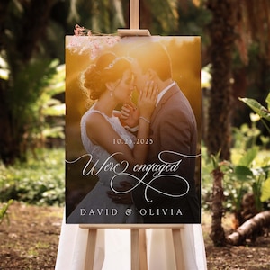 Photo Wedding Sign, Wedding Welcome Signs, Acrylic Wedding Sign With Photo, Welcome To Our Wedding Sign, Wedding Bachelorette Party Gift