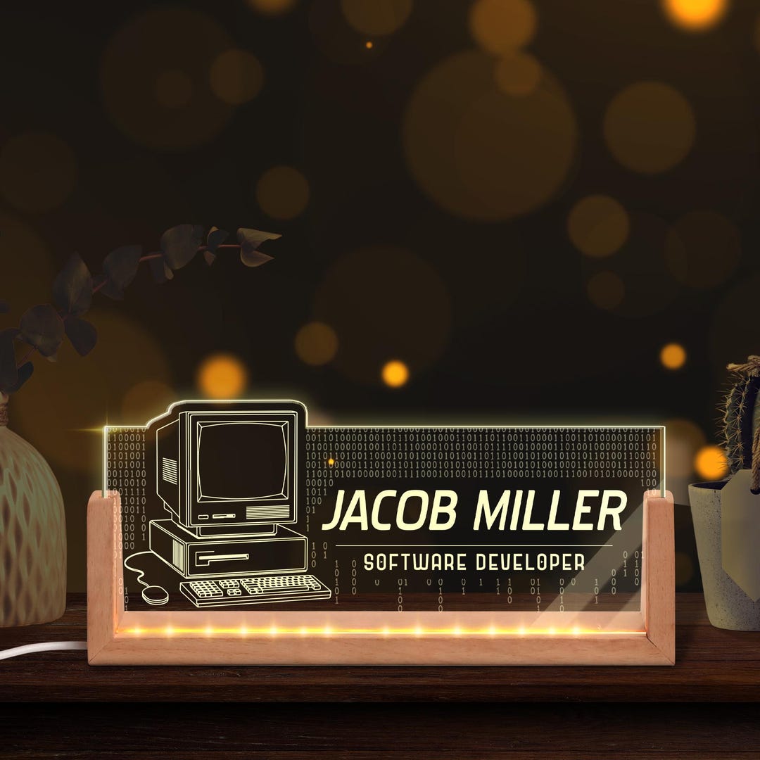 Personalized Computer Programmer Desk Name Plate, Custom Software ...
