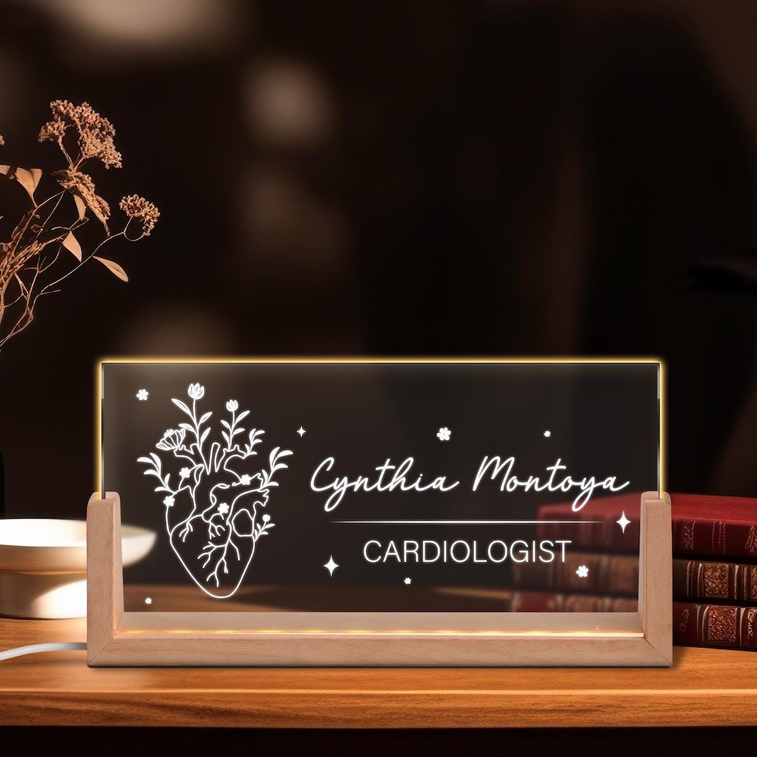 Custom Cardiologist Desk Name Plate, Personalized Heart Surgeon Desk ...