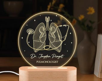 Personalized Pulmonologist Night Light, Lung Doctor Desk Lamp, Medical Student Graduation Gift, Pneumologist Gift