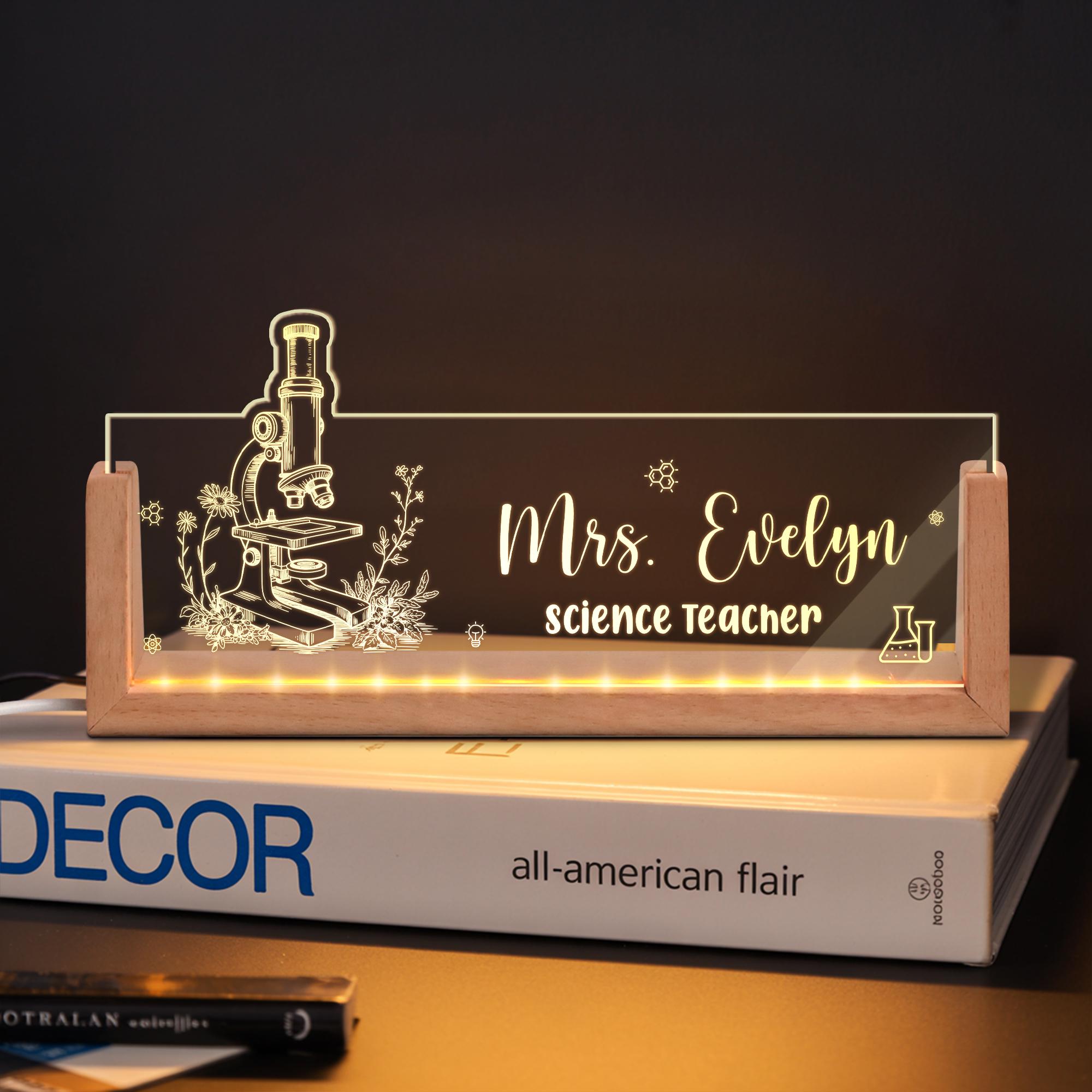 Custom Science Teacher Desk Name Plate, STEM Teacher Gift, Science ...
