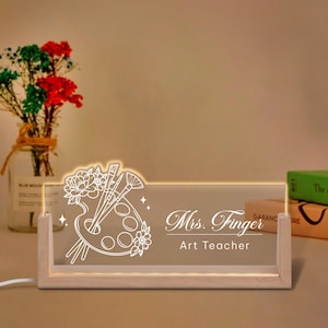 Personalized Art Teacher Name Plate, Art Teacher Gifts, Personalized Teacher Desk Sign, Gift for Teacher Appreciation, Art Graduate Gift