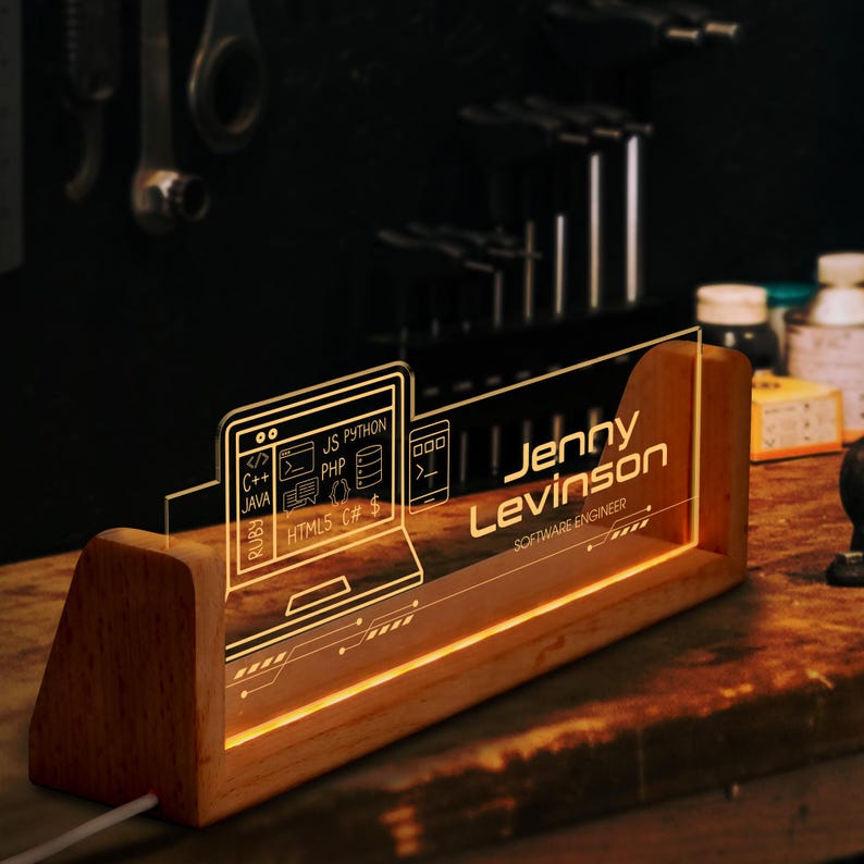 Software Engineer Desk Sign, Custom Computer Science Office Decor ...