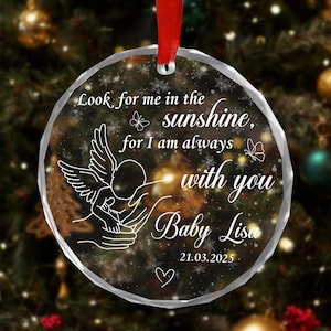 Personalized Baby Memorial Ornament, Infant Loss Gift, Miscarriage Keepsake, Baby Remembrance, Angel Baby Ornament, Sympathy Gift