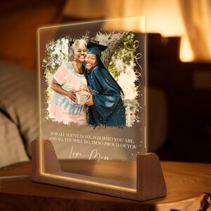 Personalized Night Light with Photo for Graduates, Graduate Picture Gifts - Class of 2025 Keepsake for Senior, Gift for Daughter From Mom