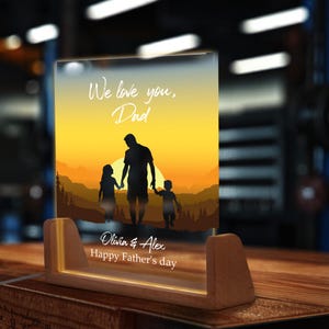 We Love You Dad Acrylic Night Light, Personalized Fathers day Gift From Kids, Best Dad Lamp, Dad Birthday Gift from Son Daughter Wife