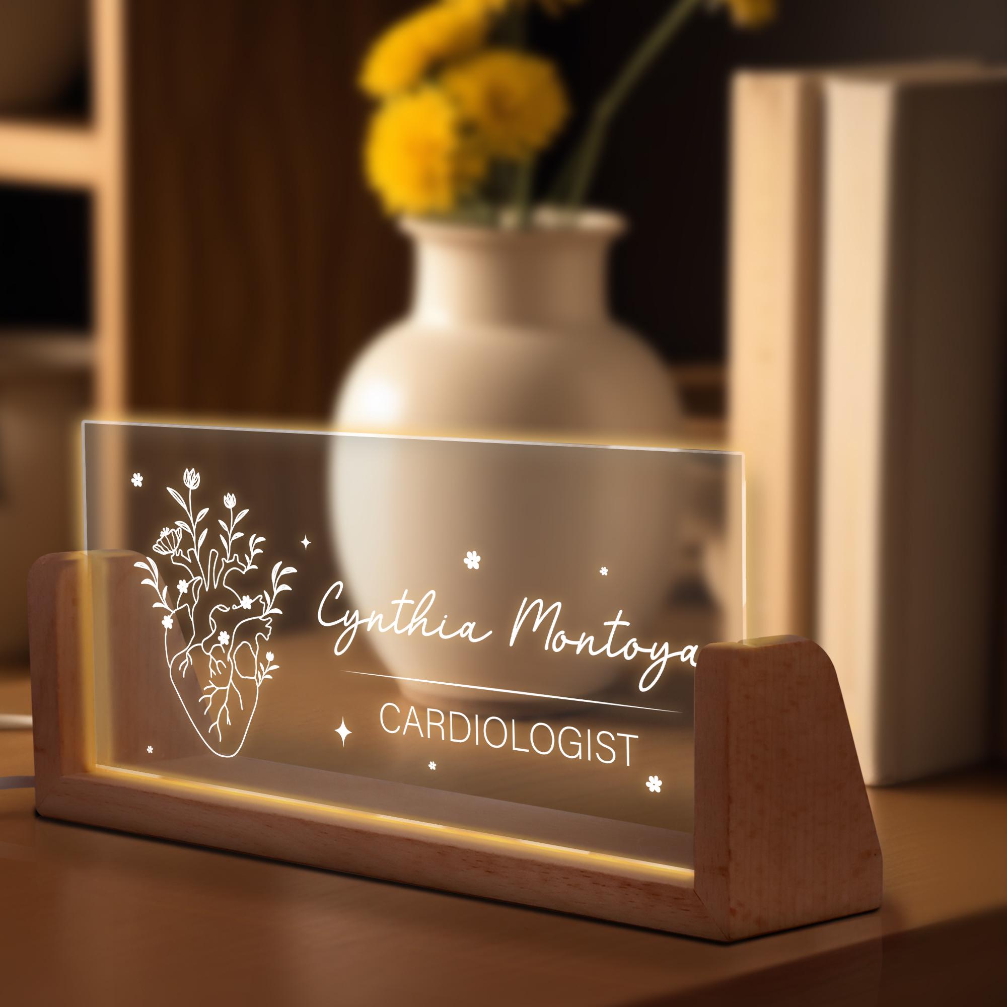 Custom Cardiologist Desk Name Plate, Personalized Heart Surgeon Desk ...