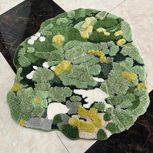 Moss Rug Nature Decor Rug for Living Room Rug Mossy Rug for Bedroom Green Rug for Kids Room Housewarming Boho Gift for Daughter Funky Rug