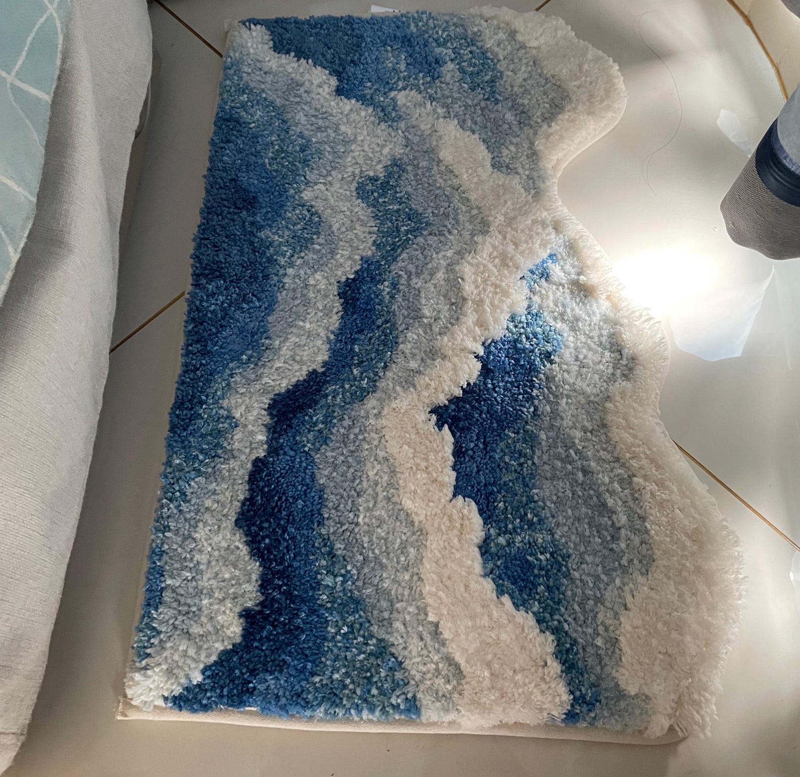 Waves Rug for Living Room Ocean Cozy Rug for Bedroom Nonslip Bath Mat ...