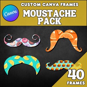 Canva Frames Bundle - Custom Background Canva Frames - Drag and Drop Canva Frames - Custom Mustache Canva Frames image 1