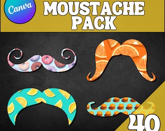 Canva Frames Bundle - Custom Background Canva Frames - Drag and Drop Canva Frames - Custom Mustache Canva Frames