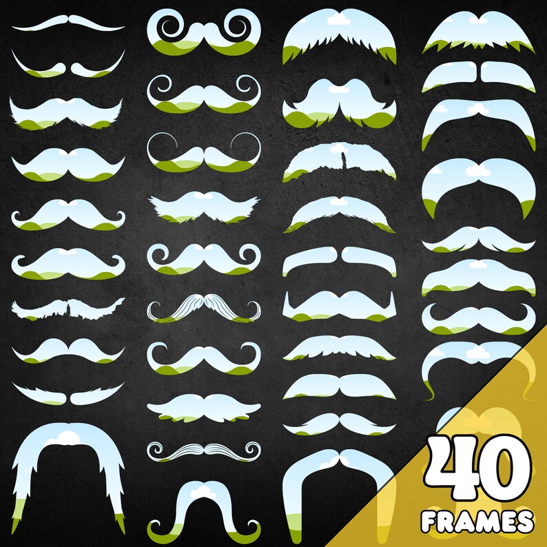 Canva Frames Bundle - Custom Background Canva Frames - Drag and Drop Canva Frames - Custom Mustache Canva Frames image 5