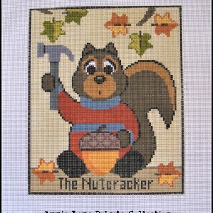 The Nutcracker - Annie Lane Private Collection Handpainted Needlepoint Canvas Whimsical Squirrel Fall Autumn