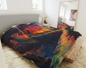 Stellar Canvas Fantasty Duvet Cover Psychededlic Landscape Bed Cover Blanket