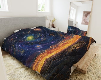 Stellar Canvas Fantasty Duvet Cover Psychededlic Landscape Bed Cover Blanket