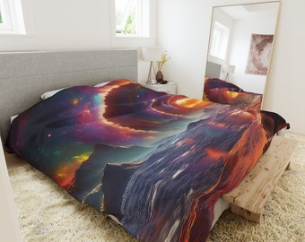 Stellar Canvas Fantasty Duvet Cover Psychededlic Landscape Bed Cover Blanket