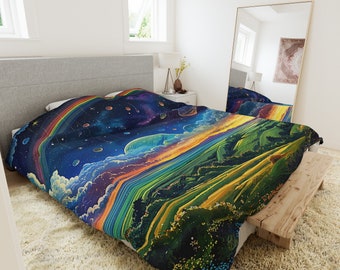 Stellar Canvas Fantasty Duvet Cover Psychededlic Landscape Bed Cover Blanket