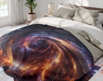 Space Galaxy Arktis Fleece Decke - Astrologie Kosmische Spirale warme Tagesdecke