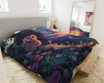 Housse de couette fantastique en toile stellaire Couverture de lit paysage psychédélique