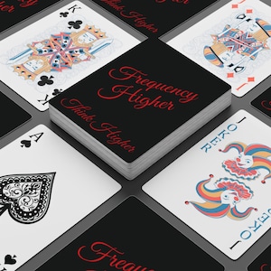 Copia di carte da gioco da poker personalizzate - Articoli essenziali per serate di gioco uniche, design Frequency Higher, giochi di carte, regalo per giocatori, serata al casinò