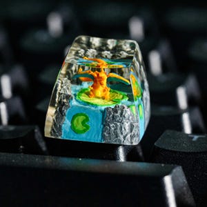 LIMITED EDITION Cha.ri.zard Keycap, Artisan Keycap, Anime Keycap, Resin Keycap, Keycap for Mechanical Keyboard, Gift for Her,Christmas Gift