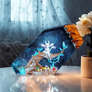 NEW Ori and the Blind Forest Resin Lamp – Magical Spirit Light Diorama | Ori & Sein LED Night Light | Handcrafted Fantasy Desk Decor