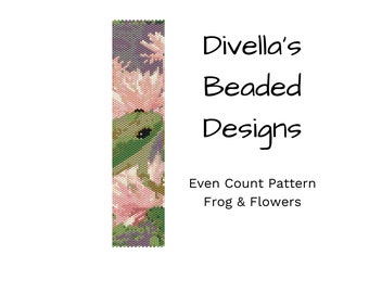 Peyote Pattern, Frog and Lily, Beading Pattern, Earring tutorial, Clasp Tutorial, Garden Peyote