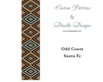 Santa Fe Cuff Bracelet Peyote Stitch Pattern with Clasp and Earrings Tutorial