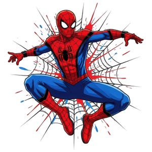 70 PNG Watercolor Superheroes: Splash Art & T-Shirt Designs (Digital Download) image 1