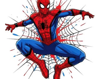 70 PNG Watercolor Superheroes: Splash Art & T-Shirt Designs (Digital Download)
