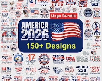 4th of July PNG Bundle, Independence Day, 250th Anniversary Graphics (Digital Download)