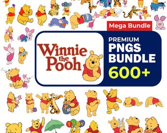 Winnie the Pooh PNG SVG Bundle | Pooh, Piglet, Tigger Clipart (Digital Download)