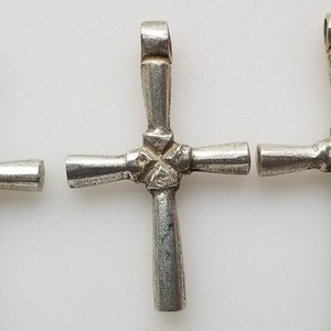Small Ethiopian Coptic Cross Pendant: Hand Crafted Metal