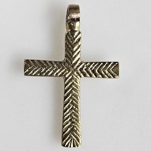 Brass Ethiopian Coptic Cross Pendant, Christian Jewelry