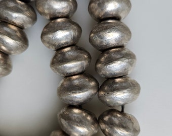 10 Ethiopian metal beads, handmade beads, metal spacers, African metal beads
