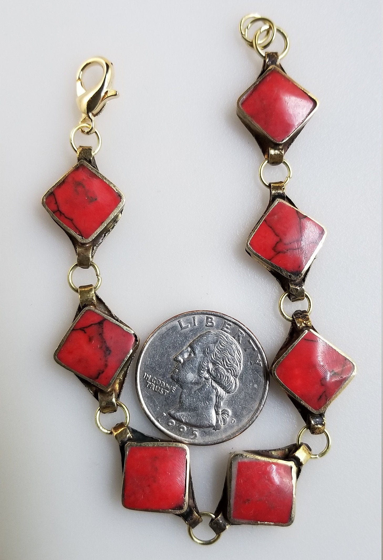 Afghan bracelet Afghan jewelry red bracelet golden bracelet Etsy