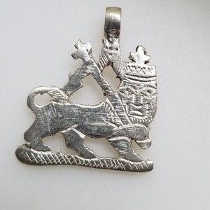 Small Ethiopian pendant, Lion of Judah pendant, Rasta pendant
