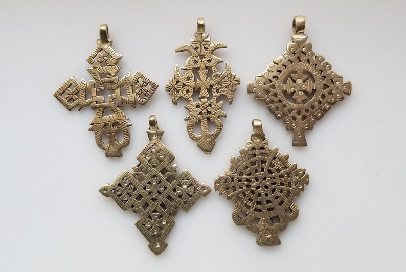 SALE 5 Brass Ethiopian Coptic Crosses Cross Pendants Etsy