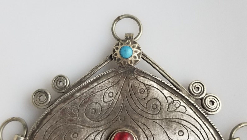 Large Afghan pendant vintage pendant Kashmiri pendant Vintage kuchi pendant tribal pendant belly dancing