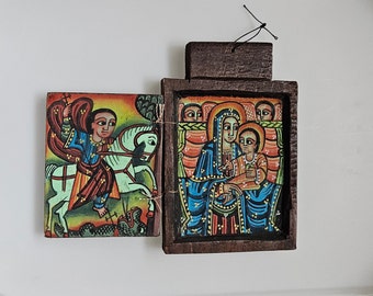 Ethiopian icon, hand painted icon, wood decoration