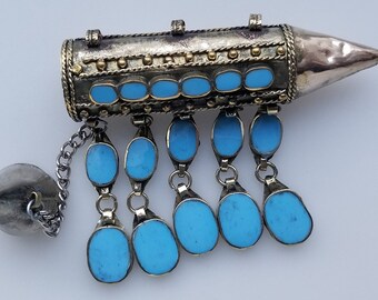 Afghan prayer box, Afghan pendant, Afghan amulet pendant, Turkmen pendant