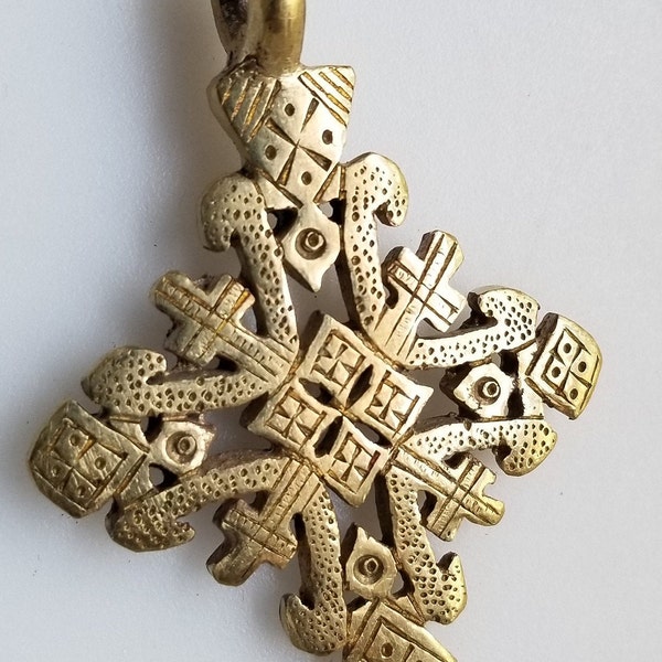 BRASS Ethiopian Coptic Cross, cross pendant, Ethiopian jewelry, African pendant, brass cross, brass pendant