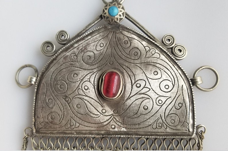Large Afghan pendant vintage pendant Kashmiri pendant Vintage kuchi pendant tribal pendant belly dancing