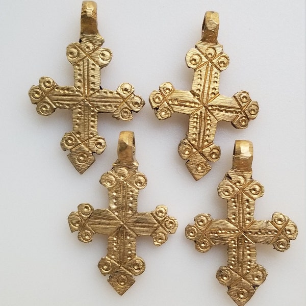 Small Ethiopian Cross, Brass Coptic Cross, cross charm