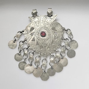 XL Afghan Kashmiri pendant, vintage Afghan pendant