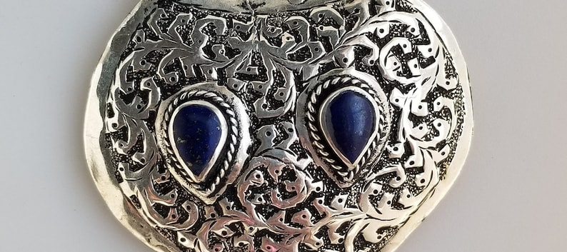 kuchi pendant lapis pendant Afghan Lapis pendant tribal pendant silver pendant handmade pendant belly dancing