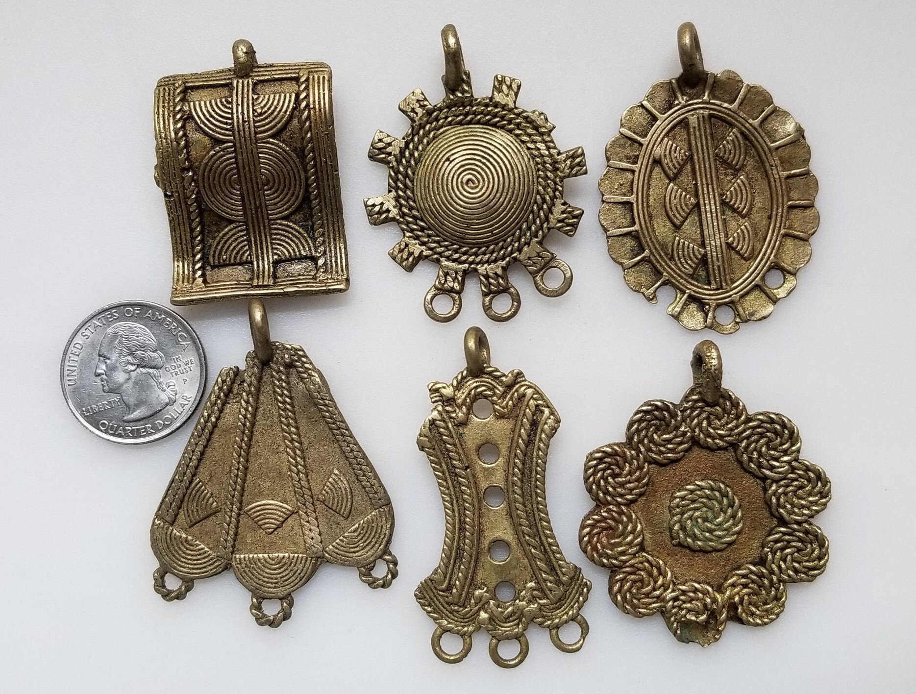 SALE 6 Brass African pendants brass pendants African Etsy