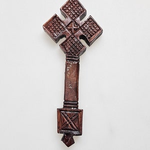 Wooden Ethiopian cross, Blessing cross, handheld cross, wood cross, handmade cross